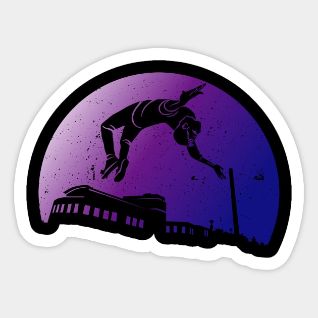 Parkour Running Freerunning gift parkour runner sticker Sticker by QQdesigns